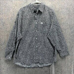 Guess by Georges Marciano Shirt Mens Medium Black White Swirl Print Vintage USA